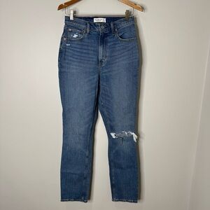 Abercrombie‎ & Fitch 90s Slim Straight High Rise Distressed Denim Jeans Sz 27